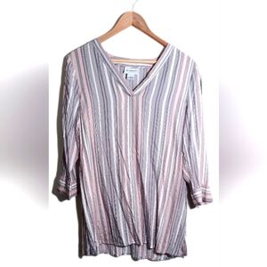 LIZ CLAIBORNE 3/4 Sleeve Women's Blouse.  Size Large.